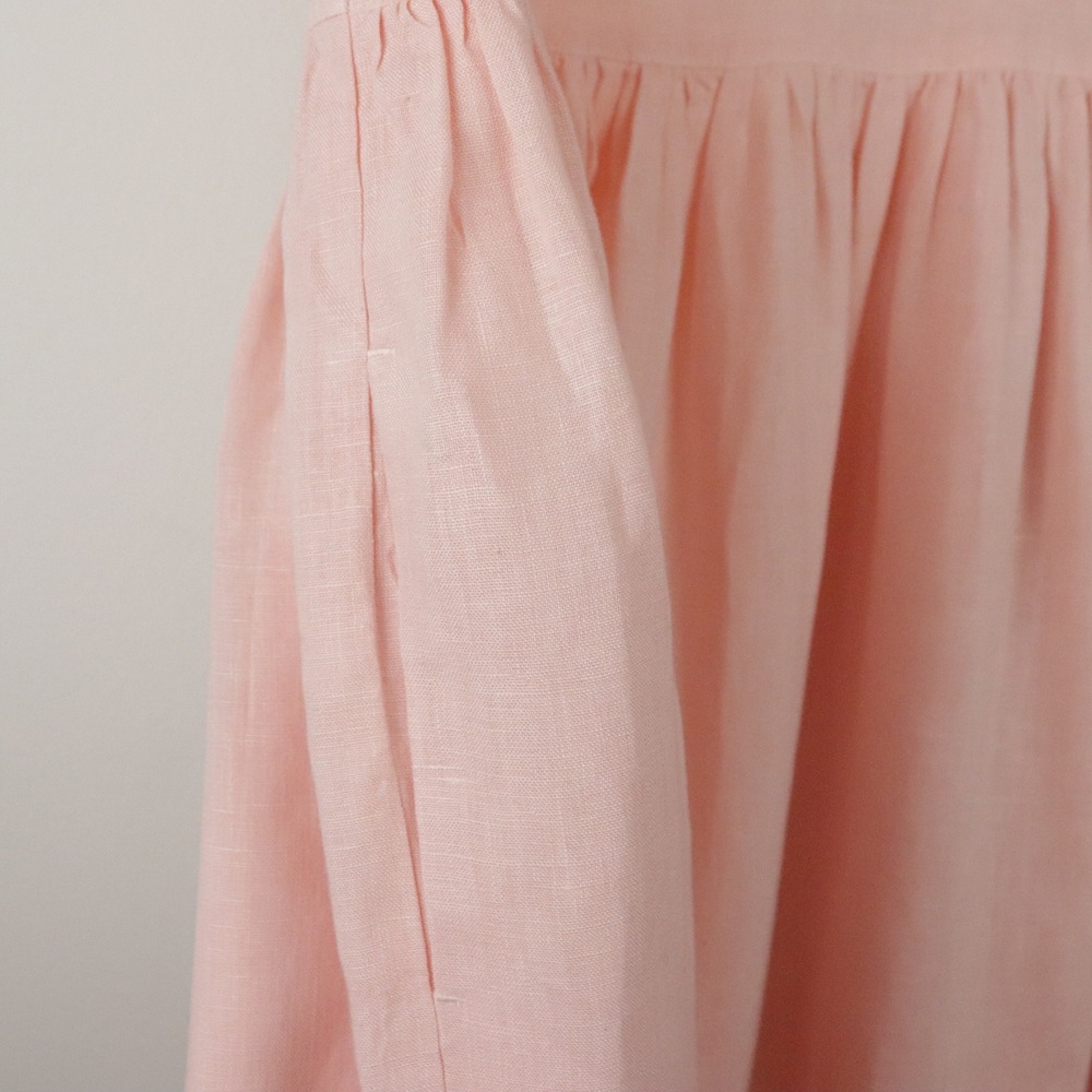 Frank & Eileen Daphne Linen Shirt Dress Peach Pink Small - Picture 5 of 10